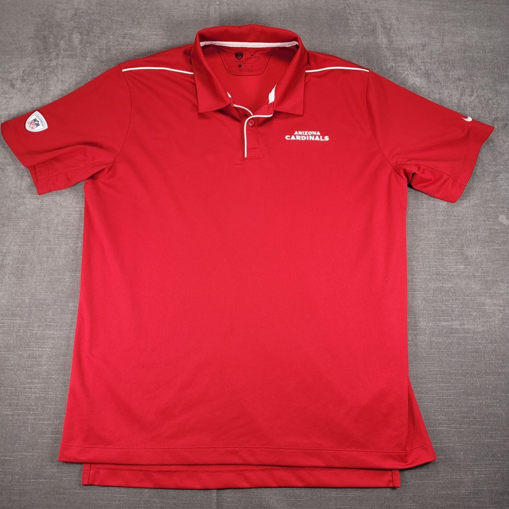 Nike Arizona Cardinals Polo Shirt NFL On-Field Dri-FIT Red‎ Mens XL